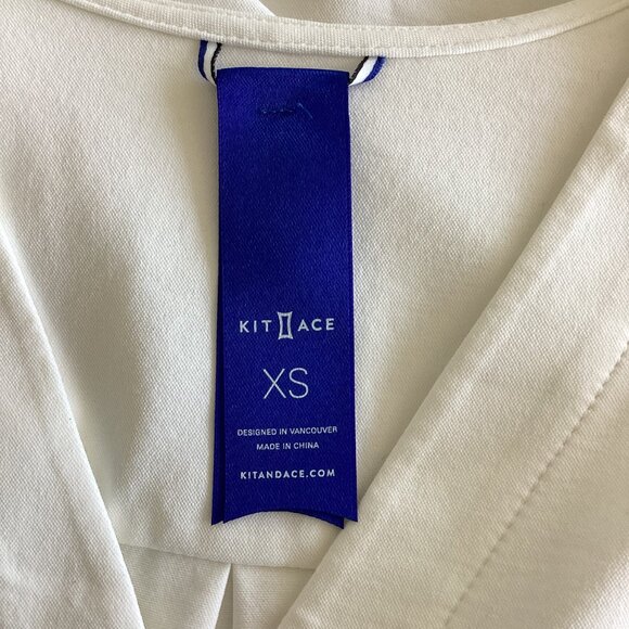 Kit & Ace White Cotton Jersey V-neck Button Front - Picture 2 of 6